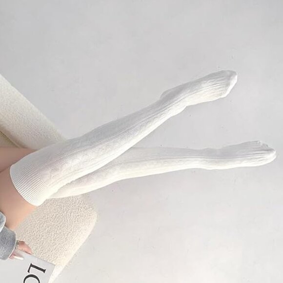 6 Pairs Women's Thigh High Cotton Socks Assorted Colors Brand New Size 6-11 - Picture 3 of 9